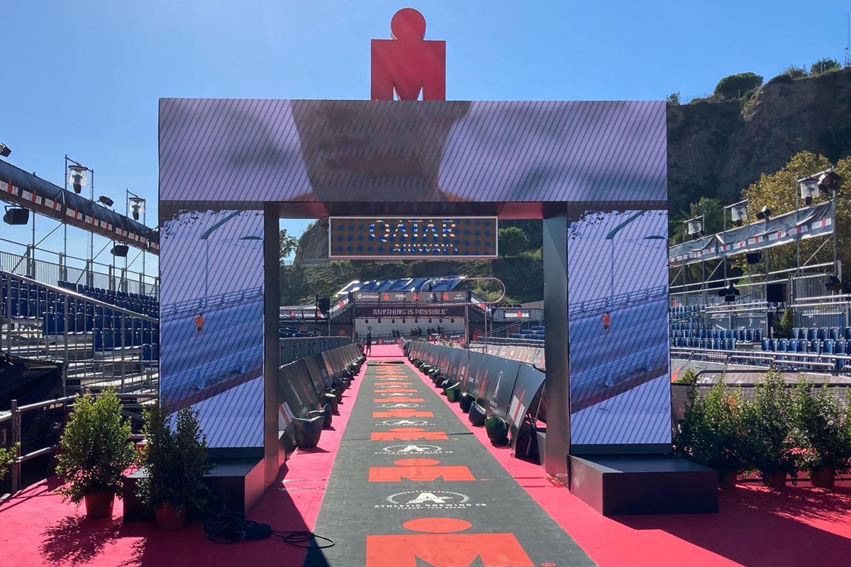 Image of  the finish line at Ironman Barcelona